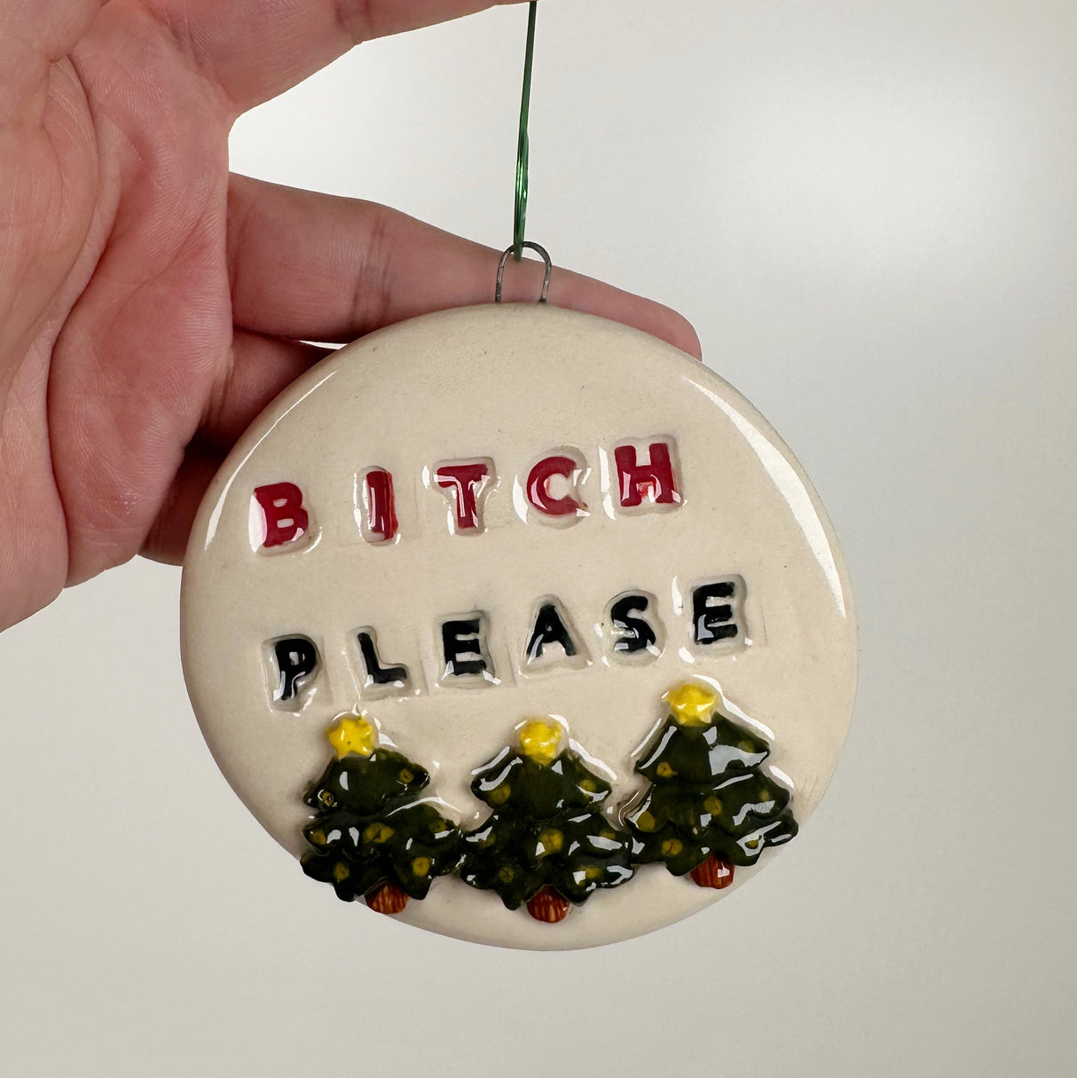B**** Please Ceramic Ornament | Molly Jensen