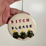 B**** Please Ceramic Ornament | Molly Jensen