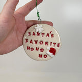 Santa's Favorite Ceramic Ornament | Molly Jensen