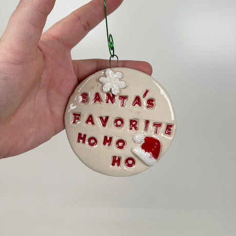 Santa's Favorite Ceramic Ornament | Molly Jensen