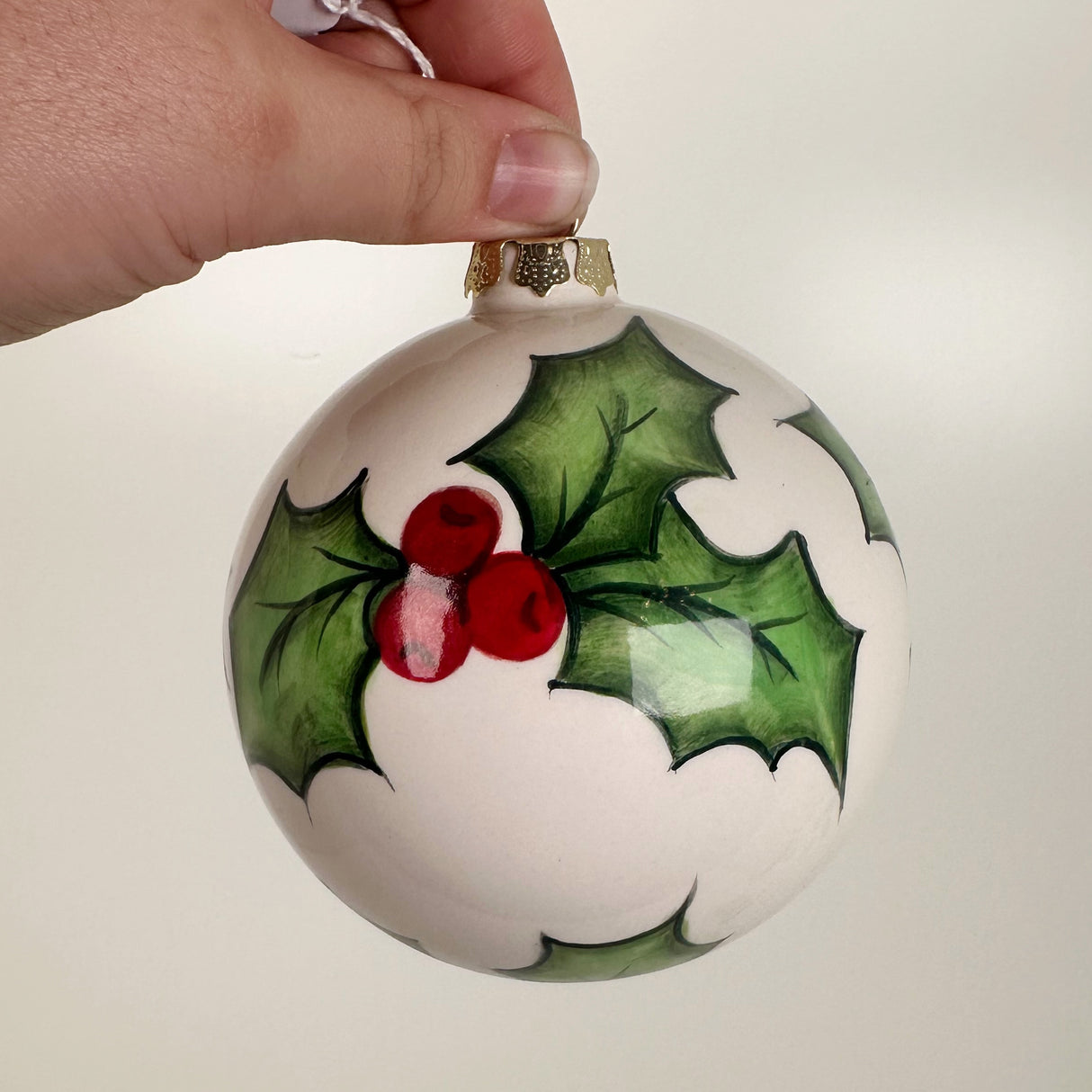 All Over Mistletoe Ceramic Globe Ornament | Sherry Strickland