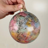 Rainbow Ceramic Globe Ornament with Horsehair Details | Sherry Strickland