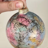 Rainbow Ceramic Globe Ornament with Horsehair Details | Sherry Strickland