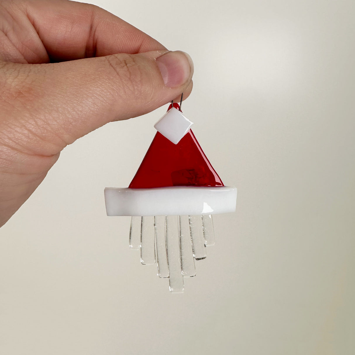 Santa Hat Fused Glass Ornament- Multiple Styles Available | Figments of Imagination