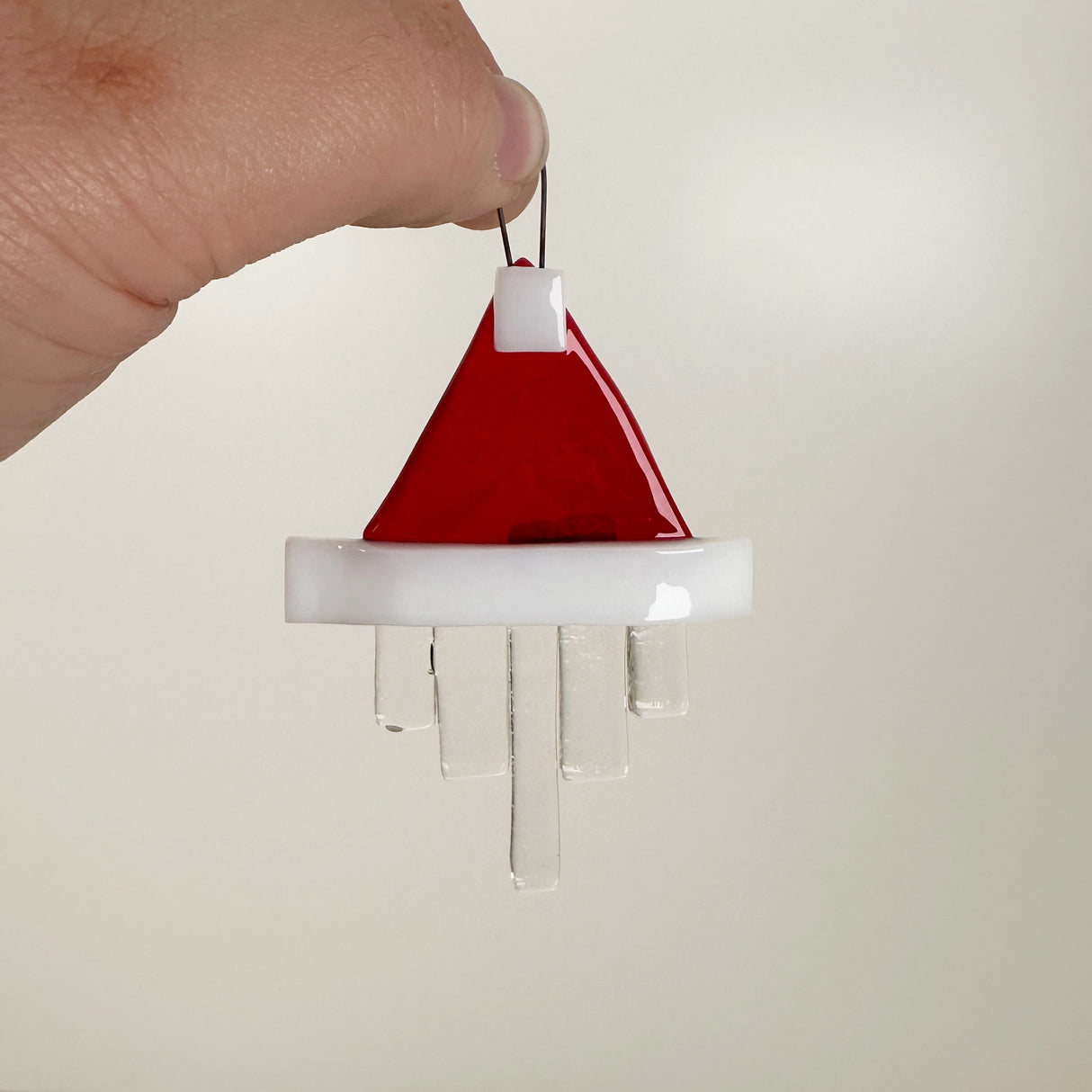 Santa Hat Fused Glass Ornament- Multiple Styles Available | Figments of Imagination