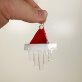 Santa Hat Fused Glass Ornament- Multiple Styles Available | Figments of Imagination