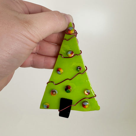 Green Tree Fused Glass Ornament - Multiple Styles Available | Figments of Imagination