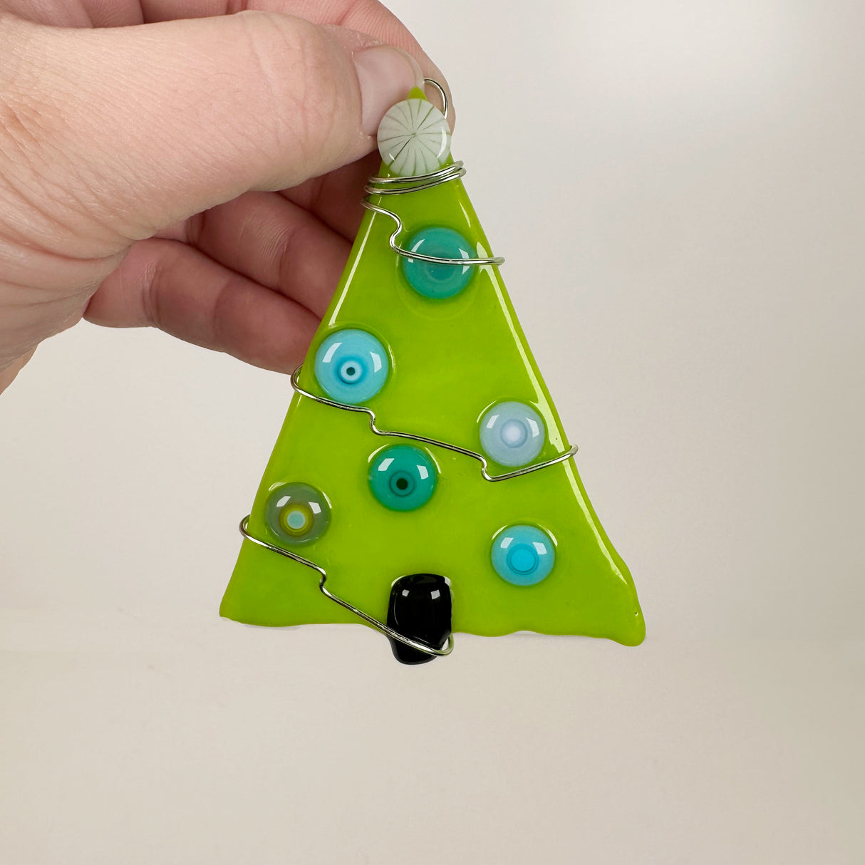 Green Tree Fused Glass Ornament - Multiple Styles Available | Figments of Imagination