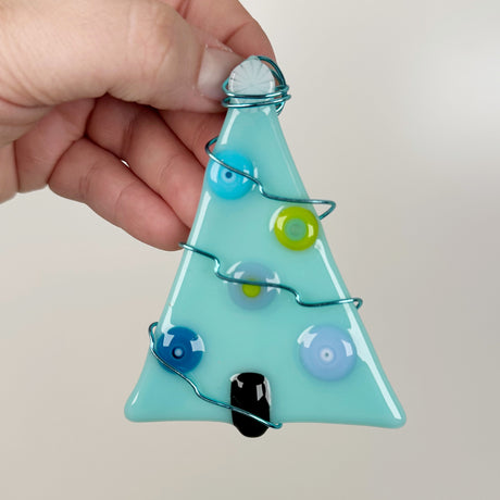 Blue Tree Fused Glass Ornament - Multiple Styles Available | Figments of Imagination