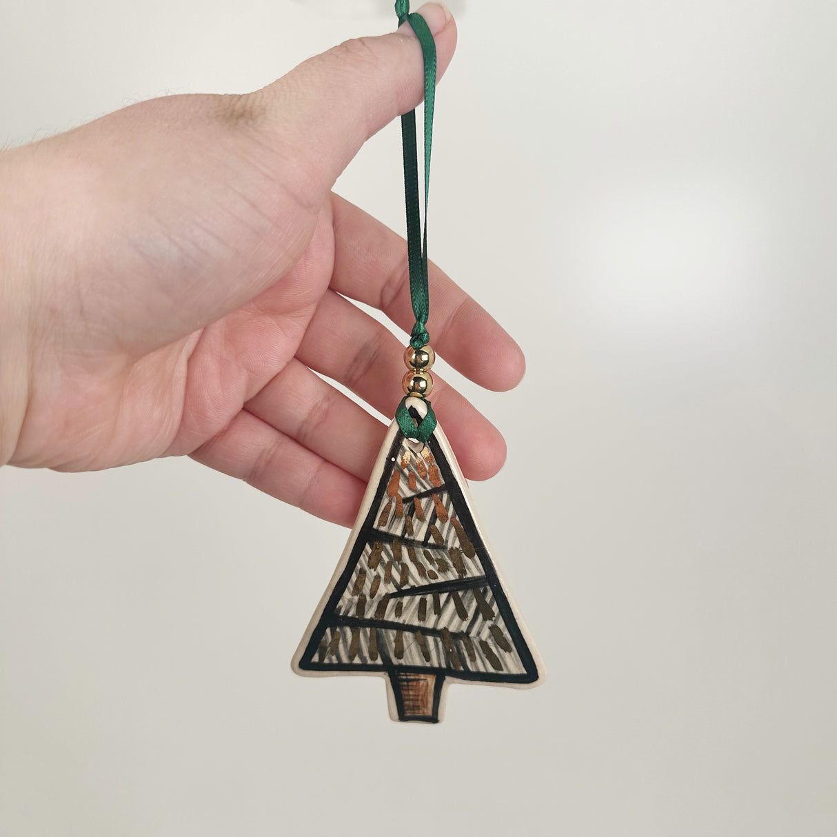 Handpainted Tree Ornament with 22k Gold | Poppy Chick Studio