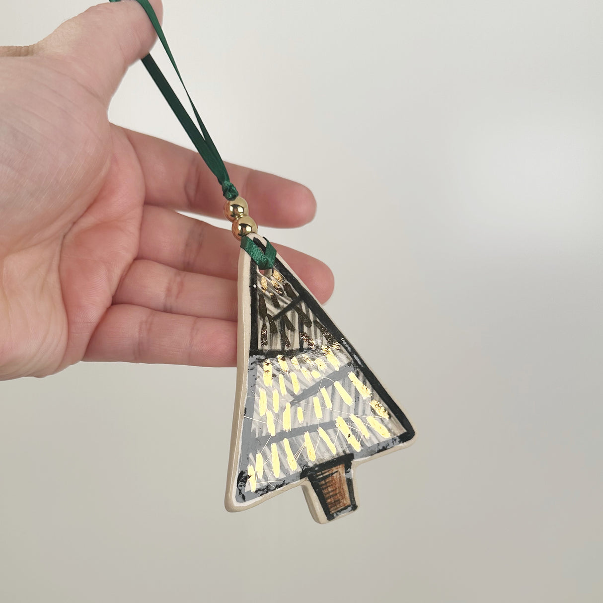 Handpainted Tree Ornament with 22k Gold | Poppy Chick Studio