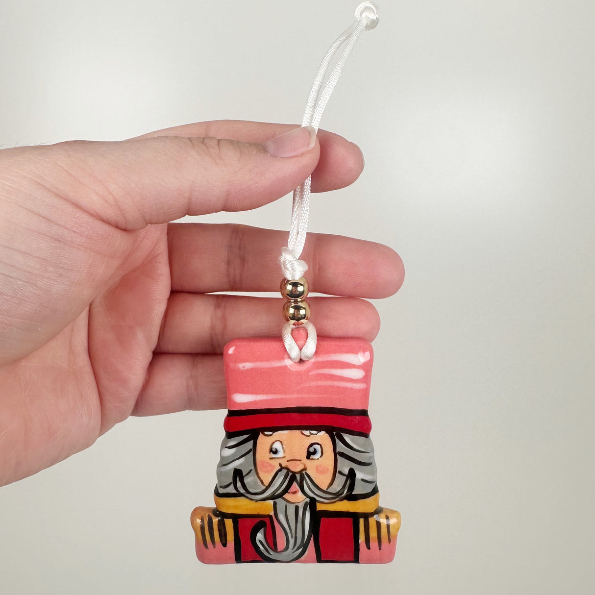 Handpainted Bright Pink Nutcracker Ornament | Poppy Chick Studio