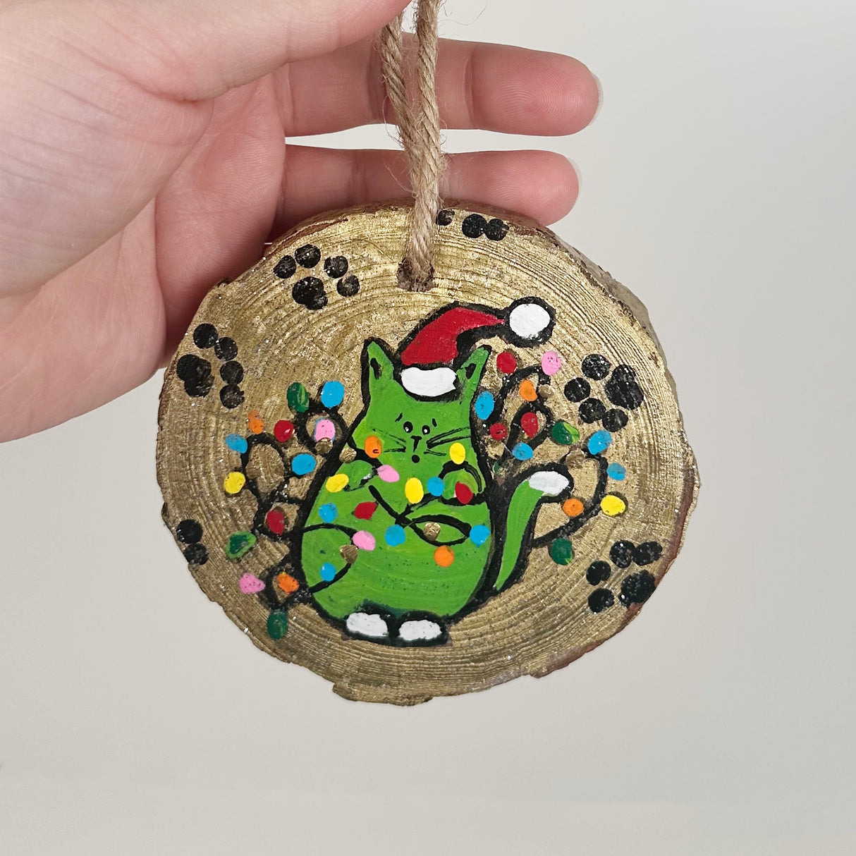 Painted Cats Wooden Ornaments | F Thompson