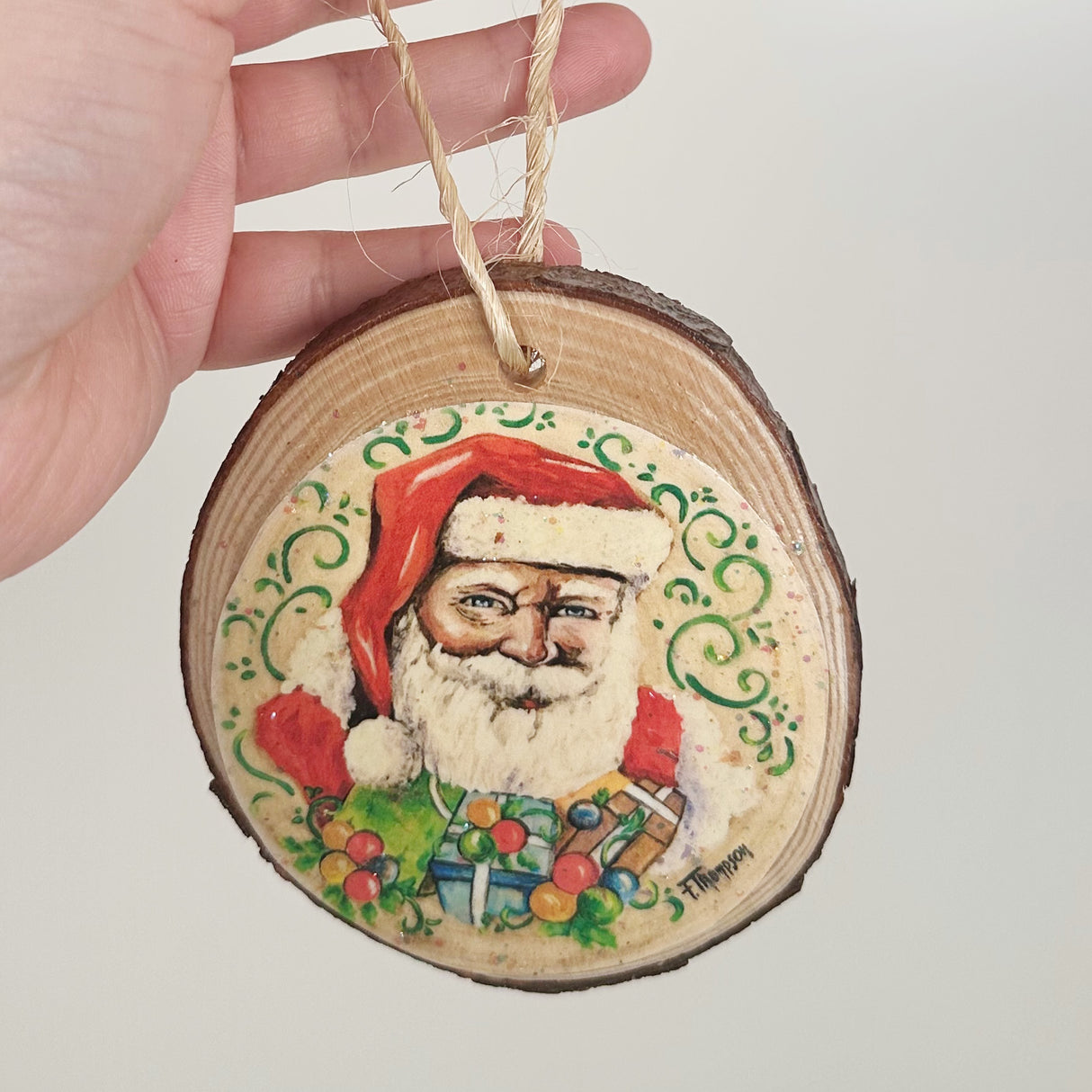Santa Claus Wooden Ornaments | F Thompson
