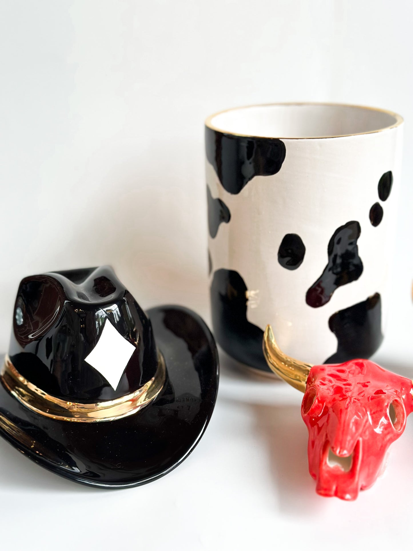 Cow Print Vase/Utensil Holder