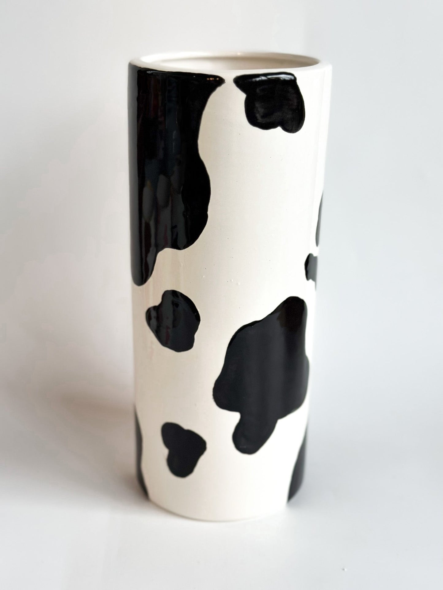 Cow Print Column Vase