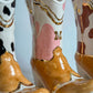 Monogrammed Two Tone Cow Print Cowboy Boot Vase