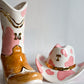 Monogrammed Two Tone Cow Print Cowboy Boot Vase