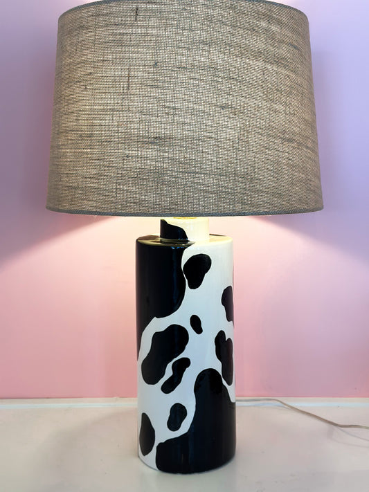 Cow Print Column Lamp