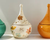 Wind & Leaves Speckled Teardrop Jar with 22k Gold Accents