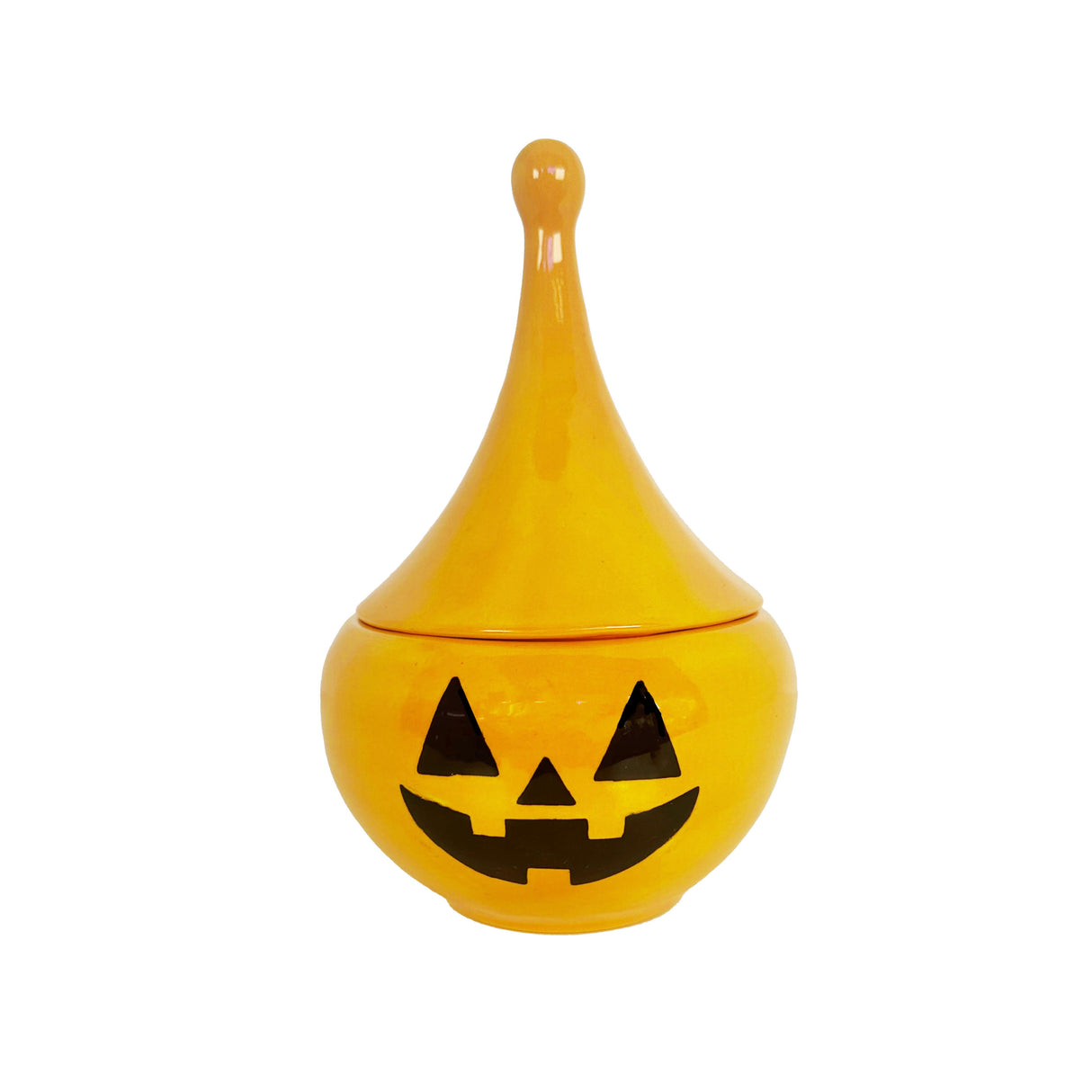 Jack-O'-Lantern Teardrop Jar in Dandy Yellow