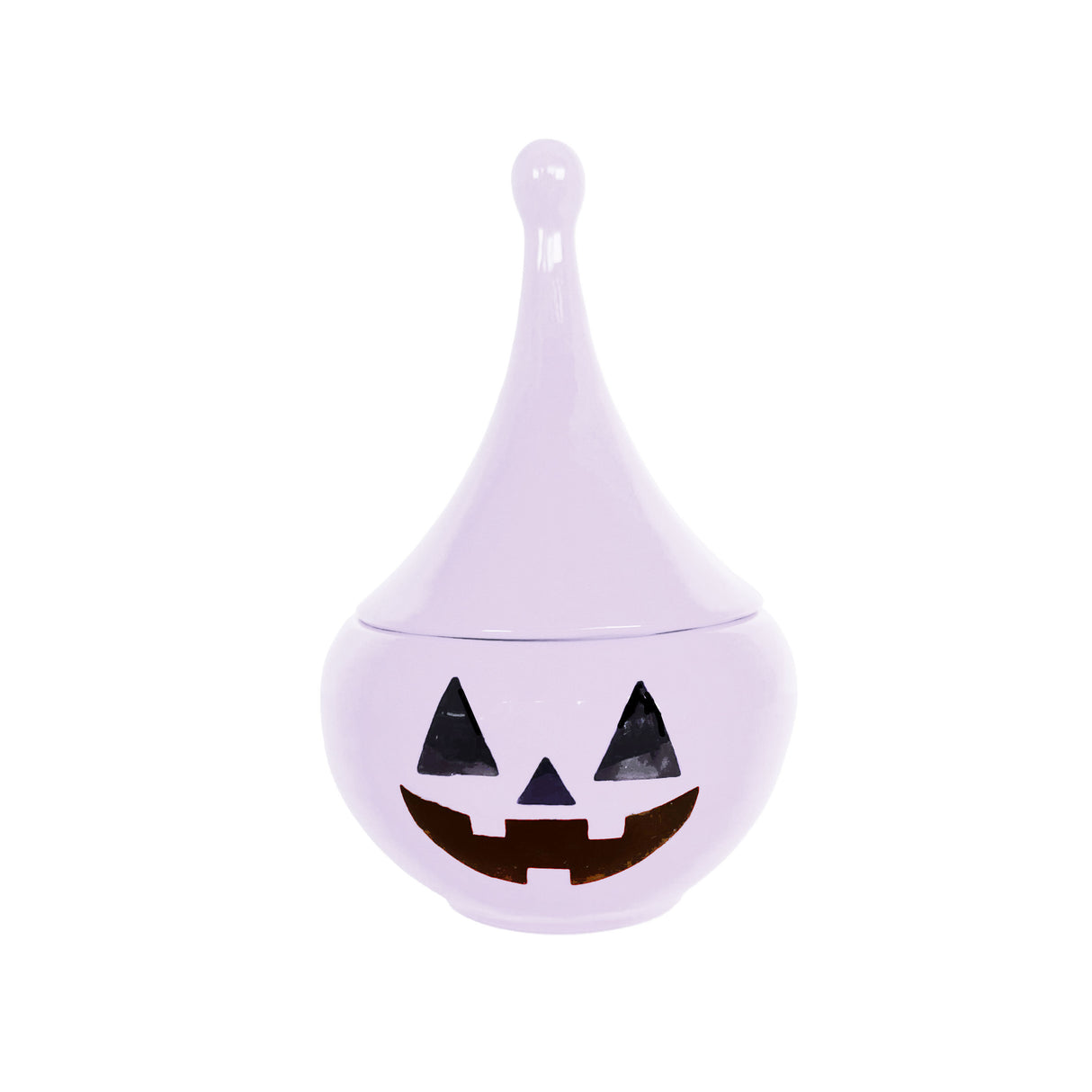 Jack-O'-Lantern Teardrop Jar in Light Lavender