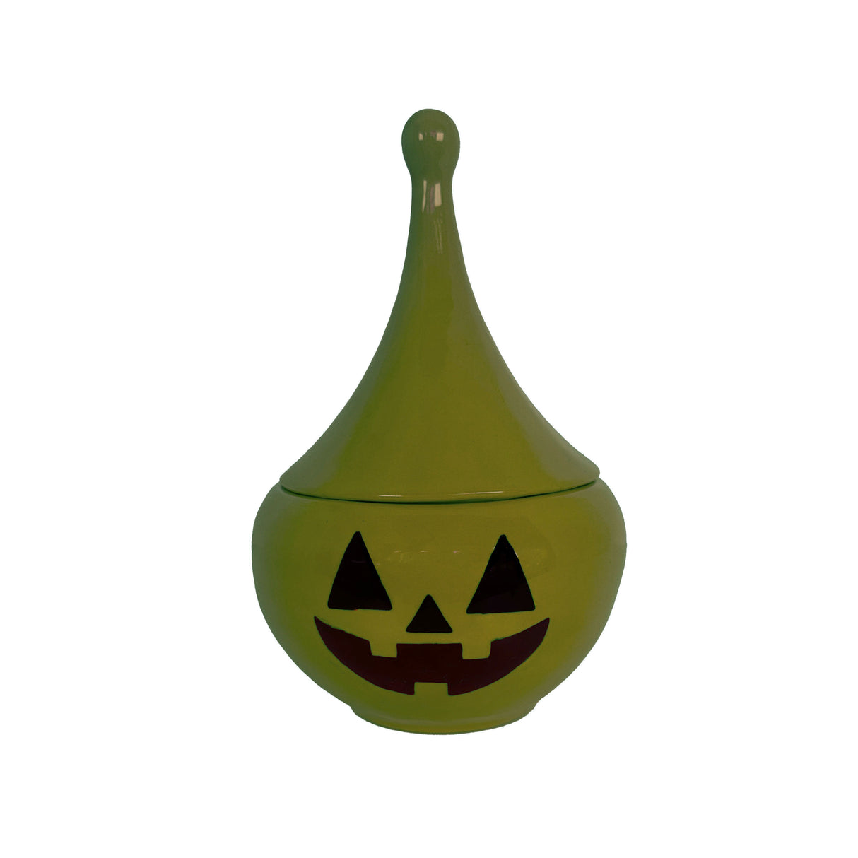 Jack-O'-Lantern Teardrop Jar in Martini Green