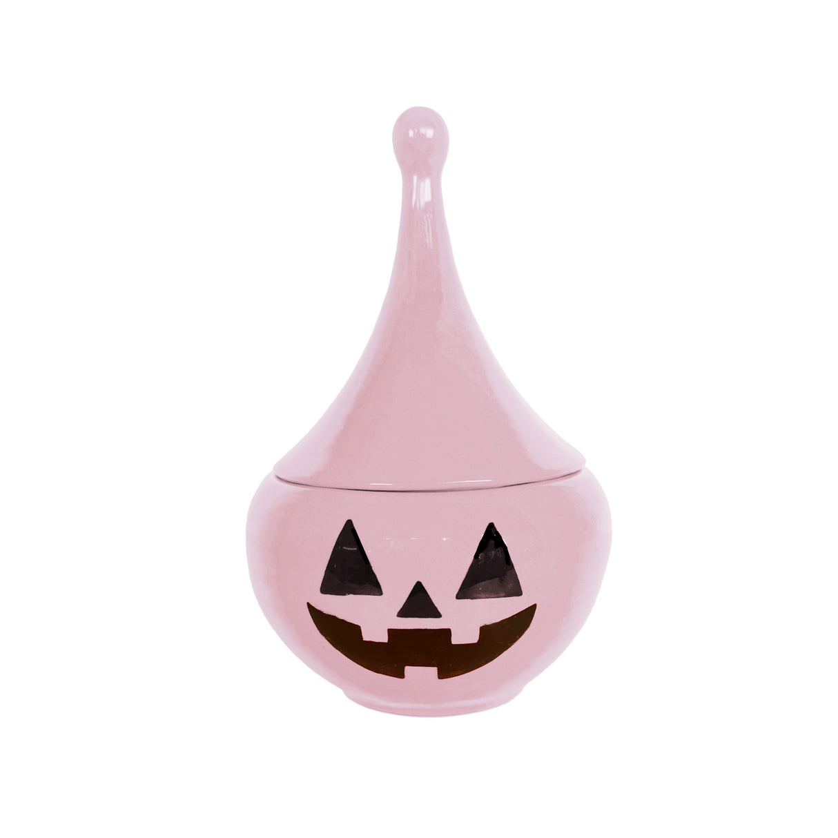 Jack-O'-Lantern Teardrop Jar in Pink Cadillac