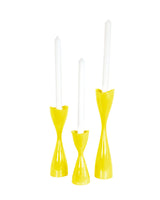 Tulip Candlestick Holders in Limoncello Yellow