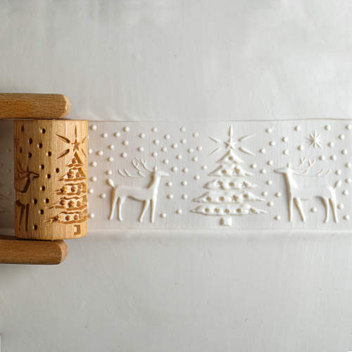 MKM Large Handle Roller- Reindeer Christmas- RL-045