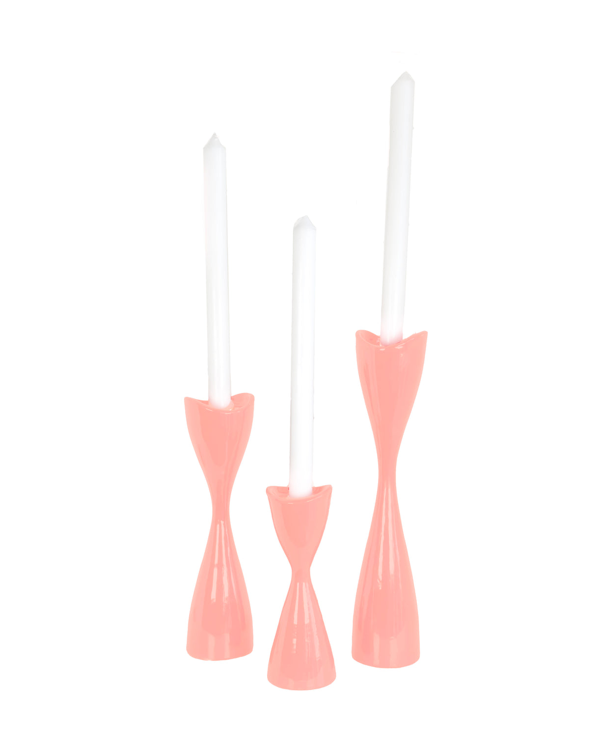 Tulip Candlestick Holders in Malibu Pink