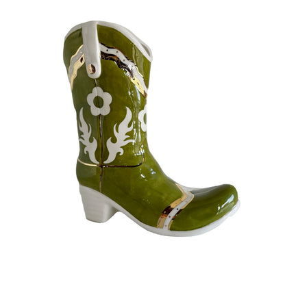 Single Tone Cowboy Boot Vase