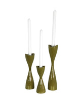 Tulip Candlestick Holders in Martini Green