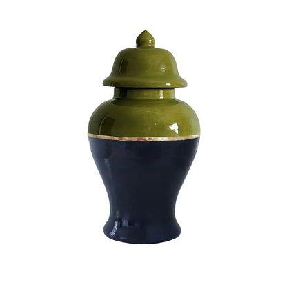 Two Tone Color Block Ginger Jar- The Blues