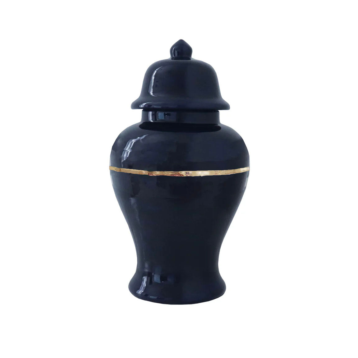 Two Tone Color Block Ginger Jar- The Blues