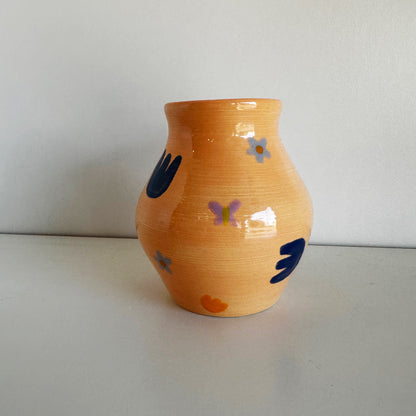 Hand Painted Orange Vase | Madeleine Schmidt