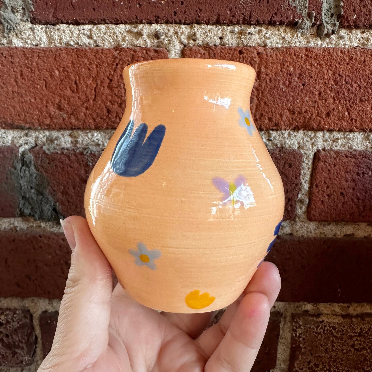 Hand Painted Orange Vase | Madeleine Schmidt