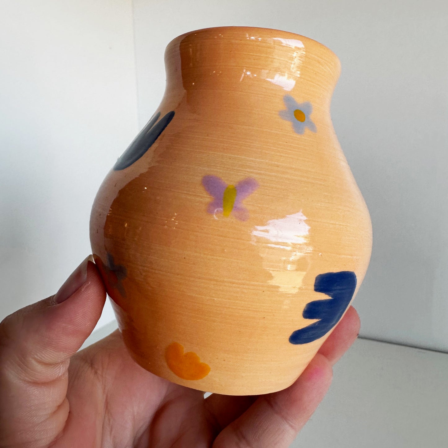 Hand Painted Orange Vase | Madeleine Schmidt