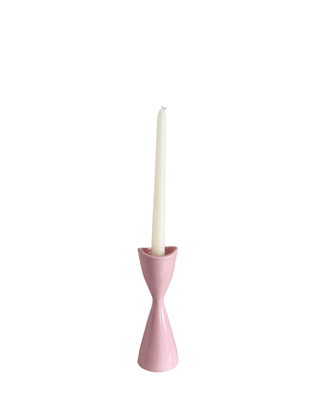 Tulip Candlestick Holders in Pink Cadillac