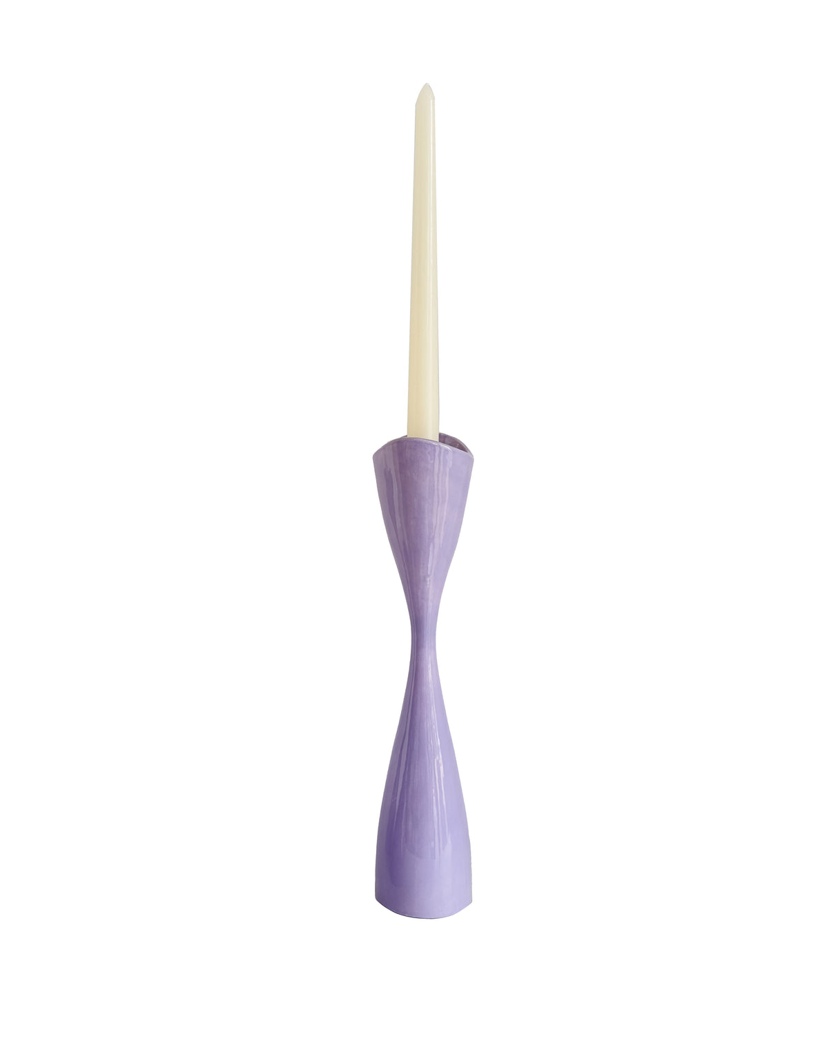 Tulip Candlestick Holders in Purple Tweed