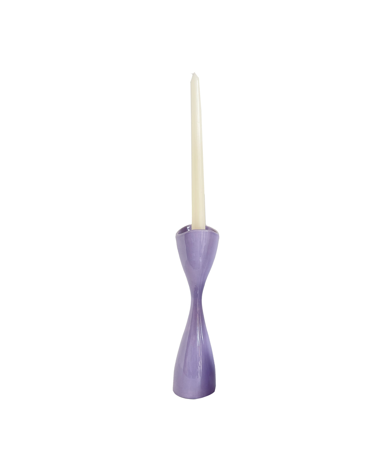 Tulip Candlestick Holders in Purple Tweed