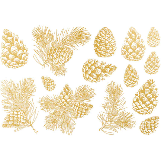 Pine Cone Overglaze Gold Decal Sheet