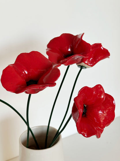 Red Poppies | KH Pottery