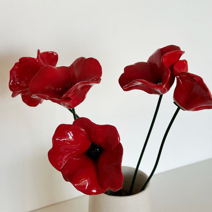 Red Poppies | KH Pottery