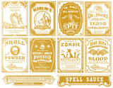 Potion Label Overglaze Gold Decal Sheet