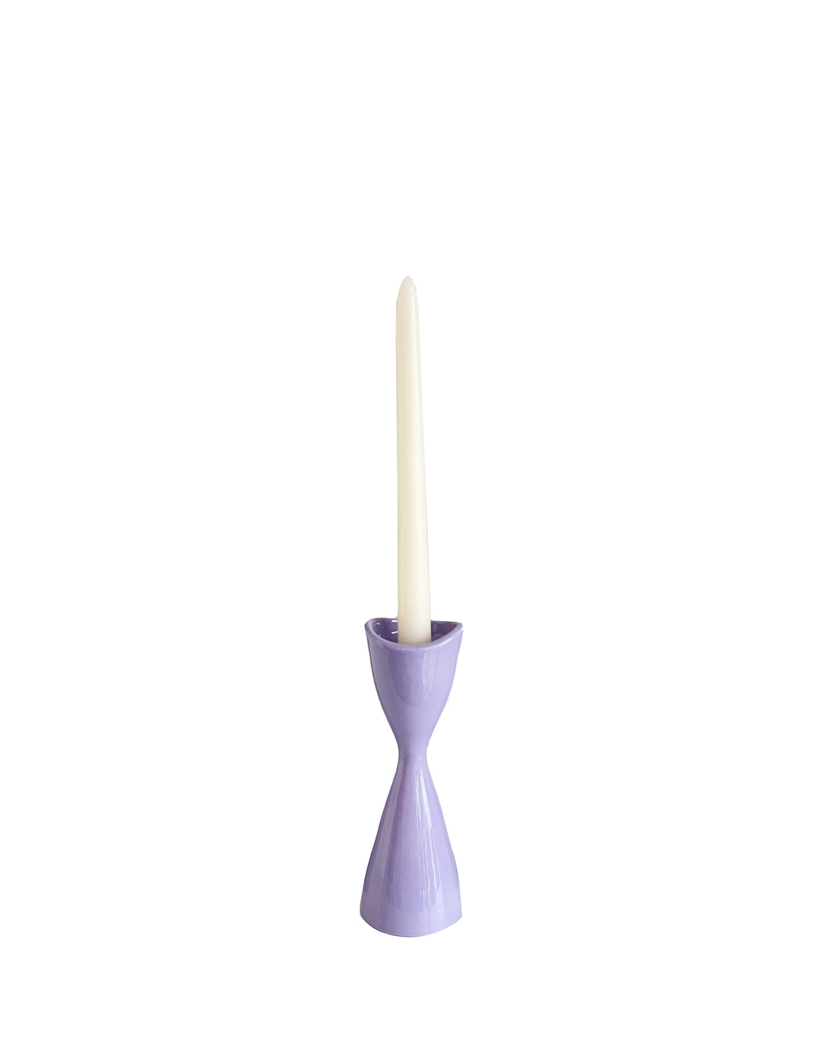 Tulip Candlestick Holders in Purple Tweed