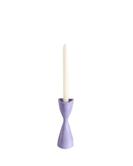 Tulip Candlestick Holders in Purple Tweed