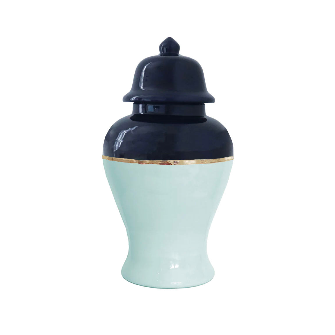 Two Tone Color Block Ginger Jar- The Blues