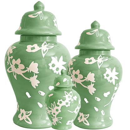 Sakura Ginger Jars in Cabbage Patch Green