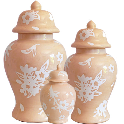 Sakura Ginger Jars in Coral